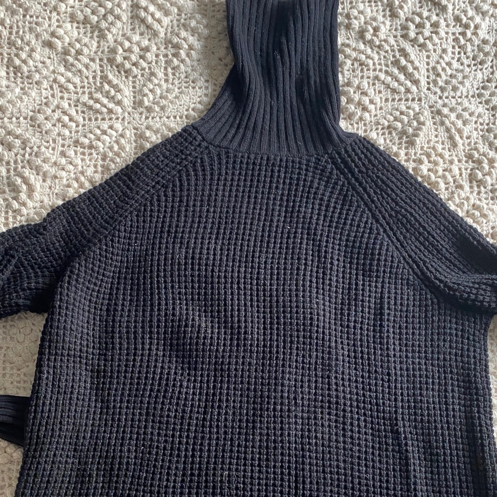 Waffle knit turtleneck